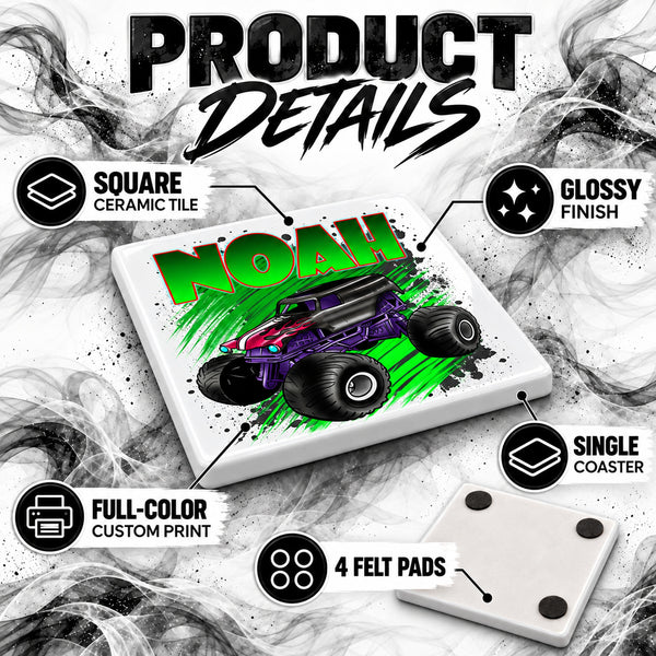 B255 Monster Truck ceramic coaster — PT02 photo