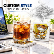 B261 Cartoon Tiger ceramic coaster — PT01 photo