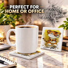 B261 Cartoon Tiger ceramic coaster — PT03 photo