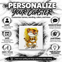 B261 Cartoon Tiger ceramic coaster — PT04 photo
