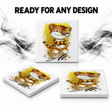 B261 Cartoon Tiger ceramic coaster — PT06 photo