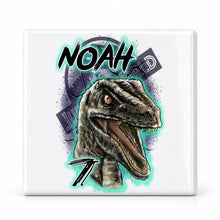 C078 Raptor Dinosaur ceramic coaster by Mythic Airbrush, original Air-Volution design — main image