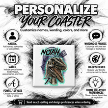 C078 Raptor Dinosaur ceramic coaster by Mythic Airbrush, original Air-Volution design — product image 5