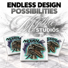C078 Raptor Dinosaur ceramic coaster by Mythic Airbrush, original Air-Volution design — product image 6