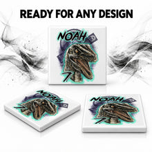 C078 Raptor Dinosaur ceramic coaster by Mythic Airbrush, original Air-Volution design — product image 7