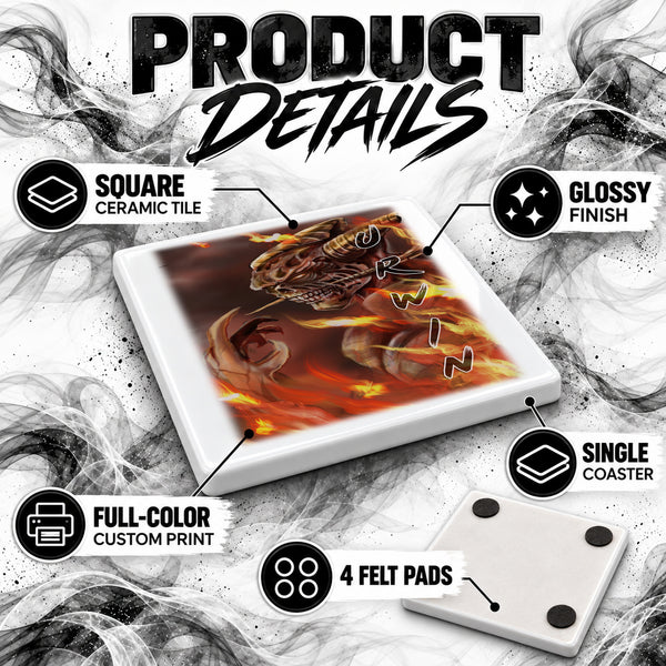 C118 Demon ceramic coaster — PT02 photo