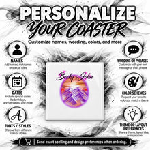 E014 Mountain Sunset Landscape ceramic coaster by Mythic Airbrush, original Air-Volution design — product image 5