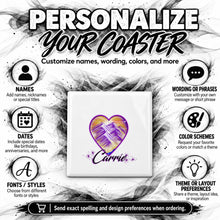 E016 Heart Mountain Sunset ceramic coaster by Mythic Airbrush, original Air-Volution design — product image 5