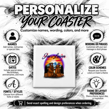E020 Bears Mountain Sunset ceramic coaster by Mythic Airbrush, original Air-Volution design — product image 5