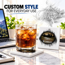 E021 Urban Graffiti Old English Cityscape ceramic coaster by Mythic Airbrush, original Air-Volution design — product image 2