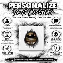 E021 Urban Graffiti Old English Cityscape ceramic coaster by Mythic Airbrush, original Air-Volution design — product image 5