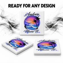 E031 Ocean Wave ceramic coaster by Mythic Airbrush, original Air-Volution design — product image 7