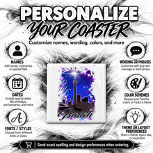 E033 City Scene ceramic coaster by Mythic Airbrush, original Air-Volution design — product image 5