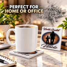 E035 Dad and Son Landscape ceramic coaster — PT03 photo