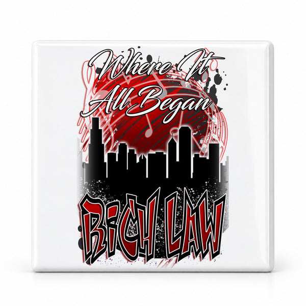 E036 Urban City Building Landscape ceramic coaster — MAIN photo