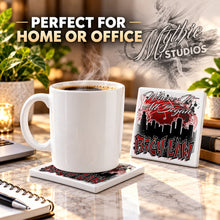 E036 Urban City Building Landscape ceramic coaster — PT03 photo