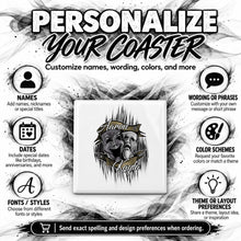 F005 Drama Faces ceramic coaster by Mythic Airbrush, original Air-Volution design — product image 5