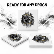 F005 Drama Faces ceramic coaster by Mythic Airbrush, original Air-Volution design — product image 7