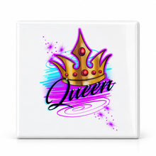 F007 Crown ceramic coaster by Mythic Airbrush, original Air-Volution design — main image