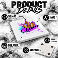 F007 Crown ceramic coaster by Mythic Airbrush, original Air-Volution design — product image 3