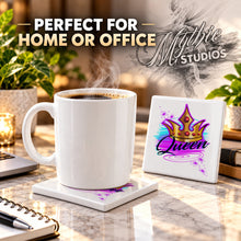 F007 Crown ceramic coaster by Mythic Airbrush, original Air-Volution design — product image 4