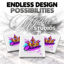 F007 Crown ceramic coaster by Mythic Airbrush, original Air-Volution design — product image 6