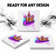 F007 Crown ceramic coaster by Mythic Airbrush, original Air-Volution design — product image 7