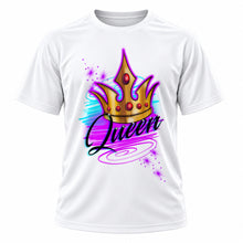 Personalized Crown T-Shirt, front-view T-shirt mockup featuring custom Air-Volution artwork by Mythic Airbrush