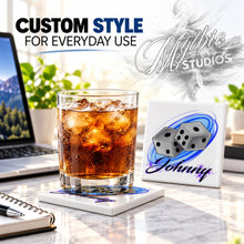F008 Dice ceramic coaster by Mythic Airbrush, original Air-Volution design — product image 2