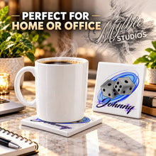 F008 Dice ceramic coaster by Mythic Airbrush, original Air-Volution design — product image 4