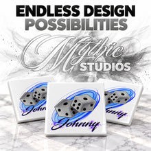F008 Dice ceramic coaster by Mythic Airbrush, original Air-Volution design — product image 6