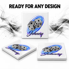 F008 Dice ceramic coaster by Mythic Airbrush, original Air-Volution design — product image 7