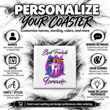 F011 Stick Figure Girls ceramic coaster by Mythic Airbrush, original Air-Volution design — product image 5