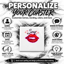 F012 Sexy Lips ceramic coaster by Mythic Airbrush, original Air-Volution design — product image 5