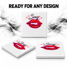 F012 Sexy Lips ceramic coaster by Mythic Airbrush, original Air-Volution design — product image 7