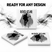 F016 Guitar Music ceramic coaster by Mythic Airbrush, original Air-Volution design — product image 7