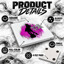 F017 Rock Star ceramic coaster by Mythic Airbrush, original Air-Volution design — product image 3