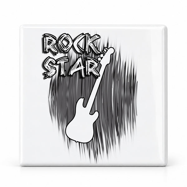 F021 Guitar ceramic coaster by Mythic Airbrush, original Air-Volution design — main image