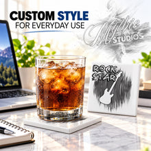 F021 Guitar ceramic coaster by Mythic Airbrush, original Air-Volution design — product image 2
