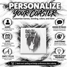 F021 Guitar ceramic coaster by Mythic Airbrush, original Air-Volution design — product image 5