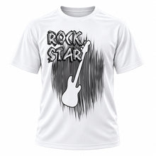 Personalized Guitar T-Shirt, front-view T-shirt mockup featuring custom Air-Volution artwork by Mythic Airbrush