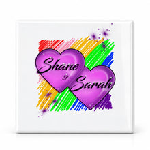 F023 Hearts ceramic coaster by Mythic Airbrush, original Air-Volution design — main image