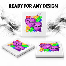 F023 Hearts ceramic coaster by Mythic Airbrush, original Air-Volution design — product image 7