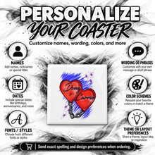 F024 Heart and Chain ceramic coaster by Mythic Airbrush, original Air-Volution design — product image 5