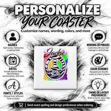F026 Zebra Peace Sign ceramic coaster by Mythic Airbrush, original Air-Volution design — product image 5