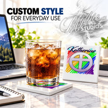 F028 Christian Cross ceramic coaster by Mythic Airbrush, original Air-Volution design — product image 2