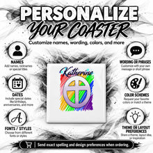 F028 Christian Cross ceramic coaster by Mythic Airbrush, original Air-Volution design — product image 5