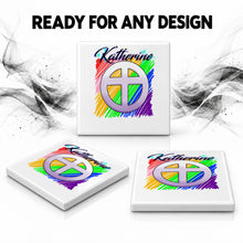 F028 Christian Cross ceramic coaster by Mythic Airbrush, original Air-Volution design — product image 7