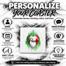 F032 Italian Flag Heart ceramic coaster by Mythic Airbrush, original Air-Volution design — product image 5