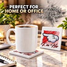 F035 Hand ceramic coaster by Mythic Airbrush, original Air-Volution design — product image 4